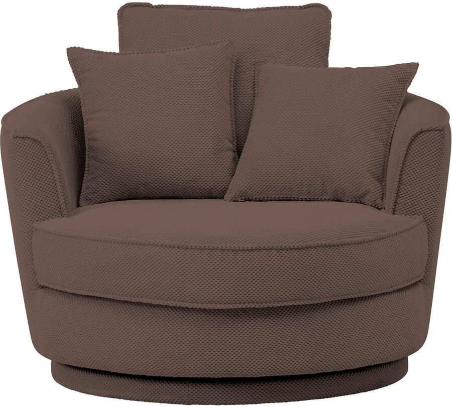 Leonique Draaibare fauteuil MAISIE Love Seat XXL leesfauteuil BIG- Zetel in MEGA CORD en geweven velours 360 graden draaibaar - Foto 2