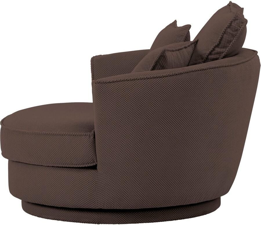 Leonique Draaibare fauteuil MAISIE Love Seat XXL leesfauteuil BIG- Zetel in MEGA CORD en geweven velours 360 graden draaibaar - Foto 4