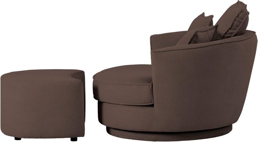 Leonique Draaibare fauteuil MAISIE Love Seat XXL leesfauteuil grote fauteuil met poef(2 stuks) - Foto 9