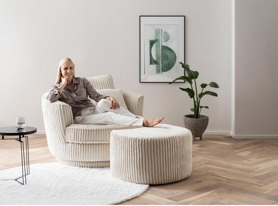 Home affaire Draaibare fauteuil MAISIE Love Seat XXL leesfauteuil grote fauteuil met poef(2 stuks) - Foto 4