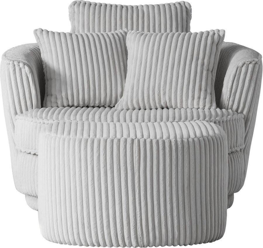 Leonique Draaibare fauteuil MAISIE Love Seat XXL leesfauteuil grote fauteuil met poef(2 stuks) - Foto 2