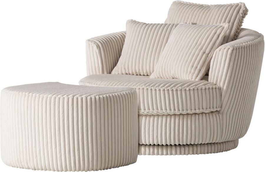 Home affaire Draaibare fauteuil MAISIE Love Seat XXL leesfauteuil grote fauteuil met poef(2 stuks) - Foto 11