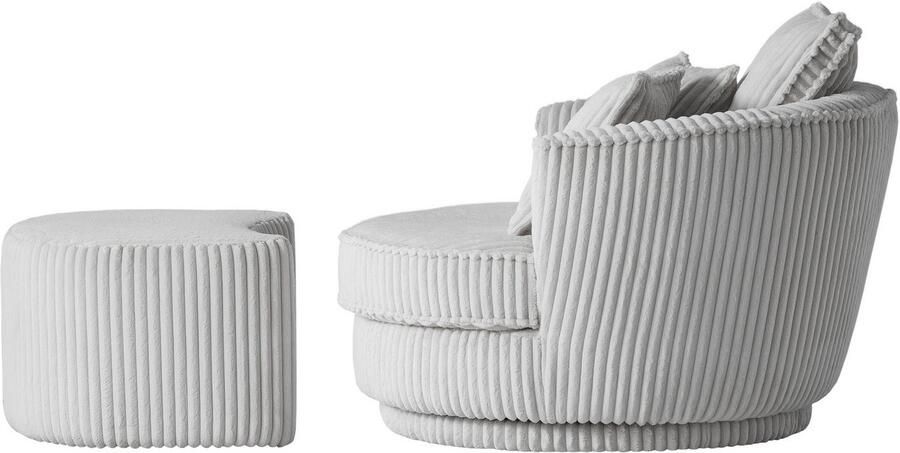 Leonique Draaibare fauteuil MAISIE Love Seat XXL leesfauteuil grote fauteuil met poef(2 stuks) - Foto 11