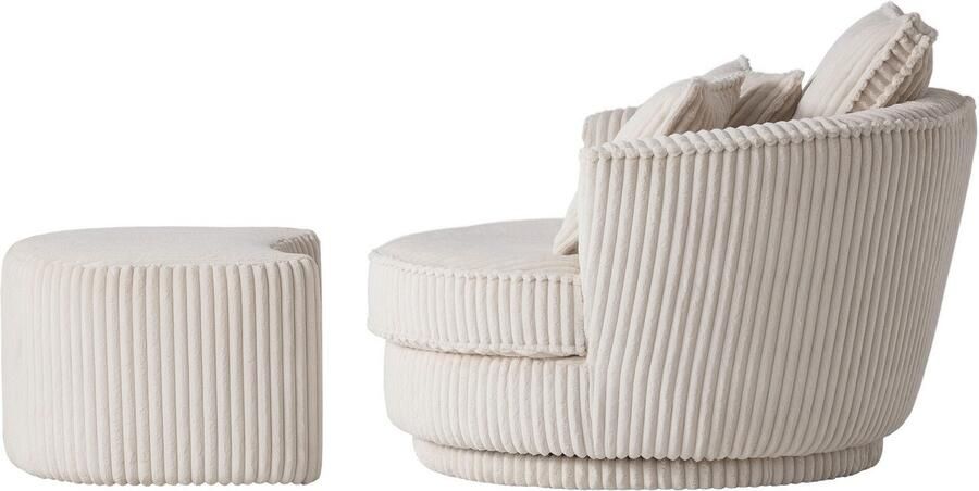 Home affaire Draaibare fauteuil MAISIE Love Seat XXL leesfauteuil grote fauteuil met poef(2 stuks) - Foto 14