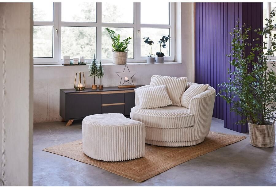 Leonique Draaibare fauteuil MAISIE Love Seat XXL leesfauteuil grote fauteuil met poef(2 stuks) - Foto 7