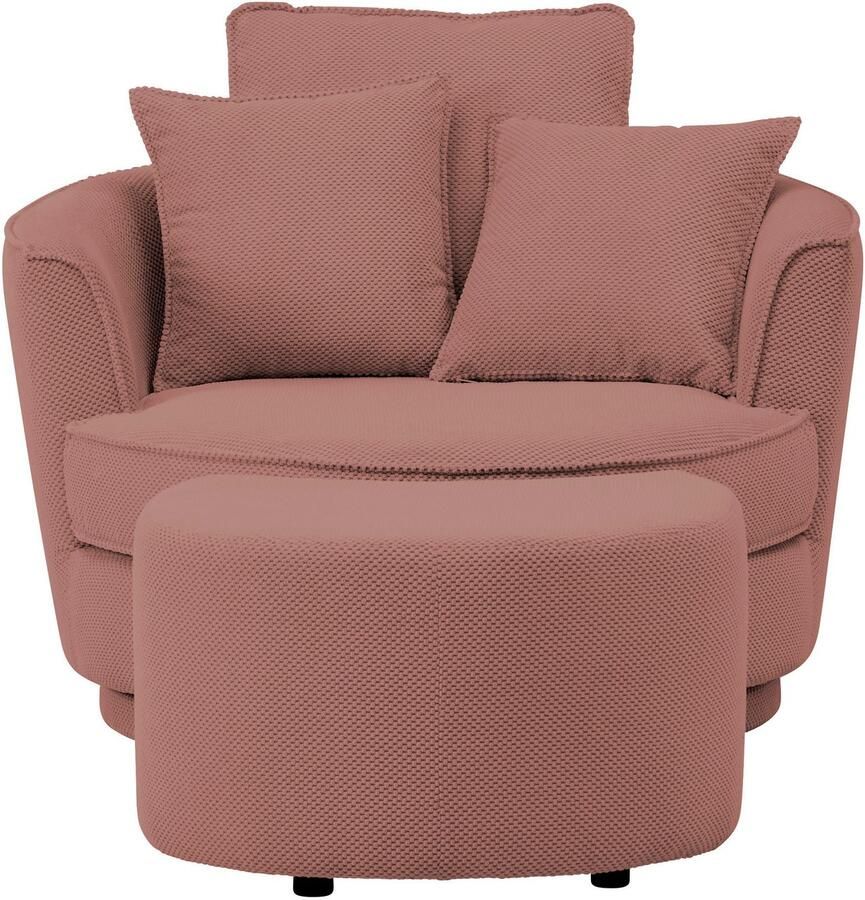 Leonique Draaibare fauteuil MAISIE Love Seat XXL leesfauteuil grote fauteuil met poef(2 stuks)