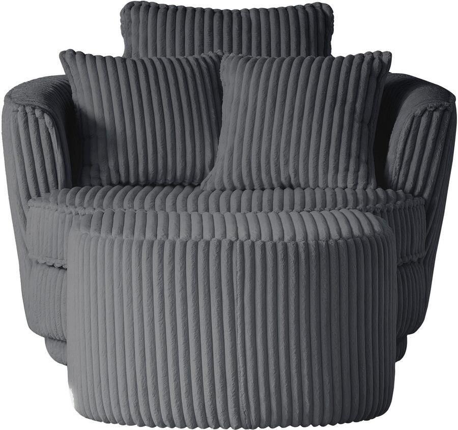 Leonique Draaibare fauteuil MAISIE Love Seat XXL leesfauteuil grote fauteuil met poef(2 stuks) - Foto 2