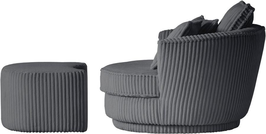 Leonique Draaibare fauteuil MAISIE Love Seat XXL leesfauteuil grote fauteuil met poef(2 stuks) - Foto 11