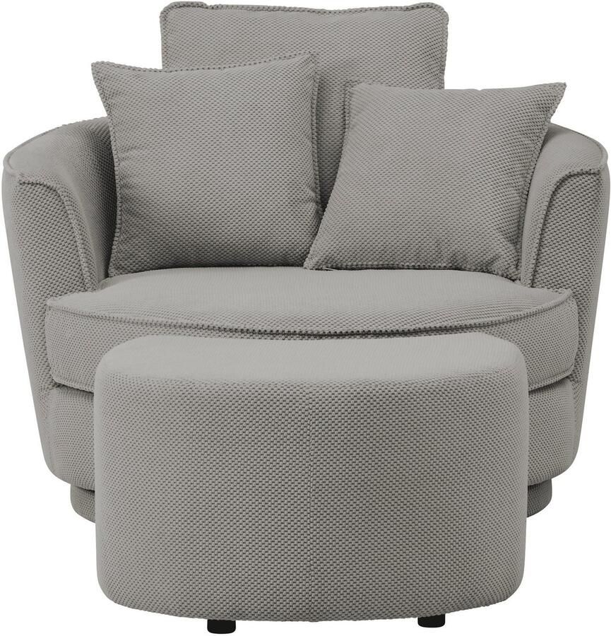 Leonique Draaibare fauteuil MAISIE Love Seat XXL leesfauteuil grote fauteuil met poef(2 stuks)