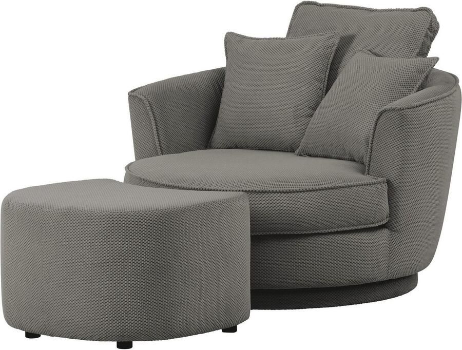 Leonique Draaibare fauteuil MAISIE Love Seat XXL leesfauteuil grote fauteuil met poef(2 stuks) - Foto 4