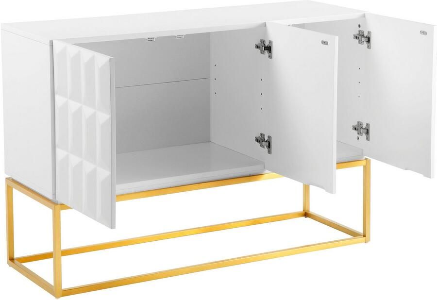 Leonique Dressoir Alais TOPSELLER! OTTOs keuze in 3d-look met veel bergruimte en goudkleurig metalen frame - Foto 4