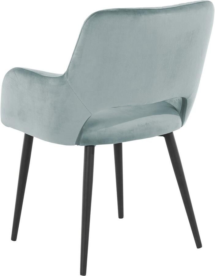 Leonique Eetkamerstoel Franca Zitplaats in fluweel rugleuning met ruitstepping zithoogte 48 cm (set) - Foto 2