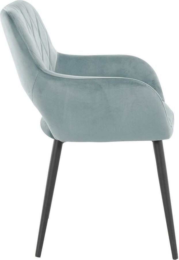 Leonique Eetkamerstoel Franca Zitplaats in fluweel rugleuning met ruitstepping zithoogte 48 cm (set) - Foto 4