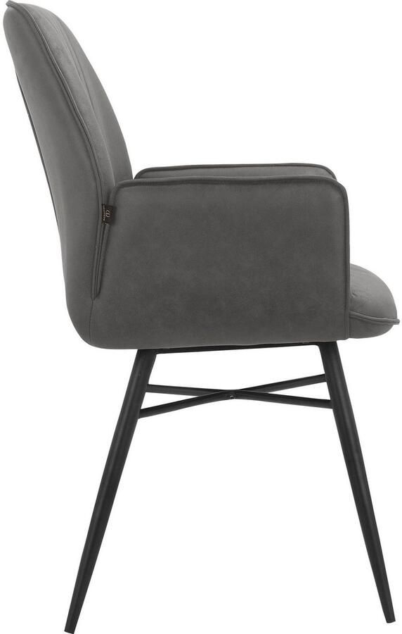 Leonique Eetkamerstoel Hrodwyn Zacht beklede zitting met horizontale naden op de achterkant zithoogte 52 cm (2 stuks) - Foto 7