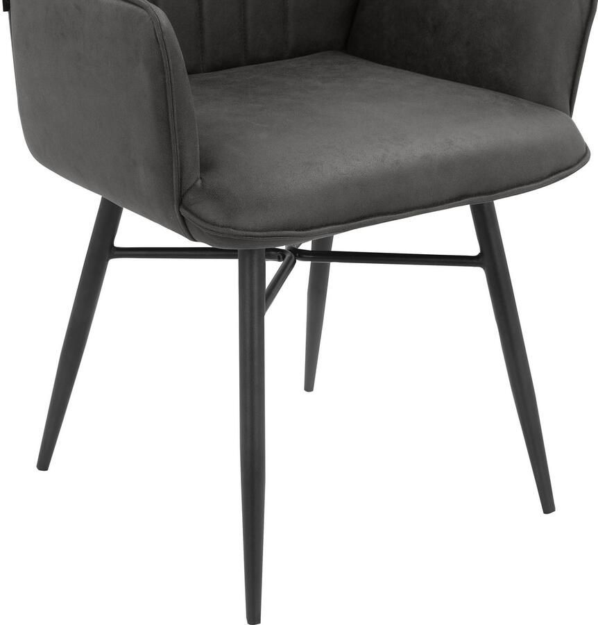 Leonique Eetkamerstoel Hrodwyn Zacht beklede zitting met horizontale naden op de achterkant zithoogte 52 cm (2 stuks) - Foto 4