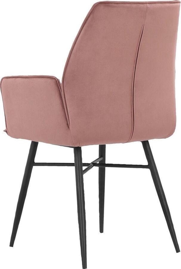 Leonique Eetkamerstoel Hrodwyn Zacht beklede zitting met horizontale naden op de achterkant zithoogte 52 cm (2 stuks) - Foto 8