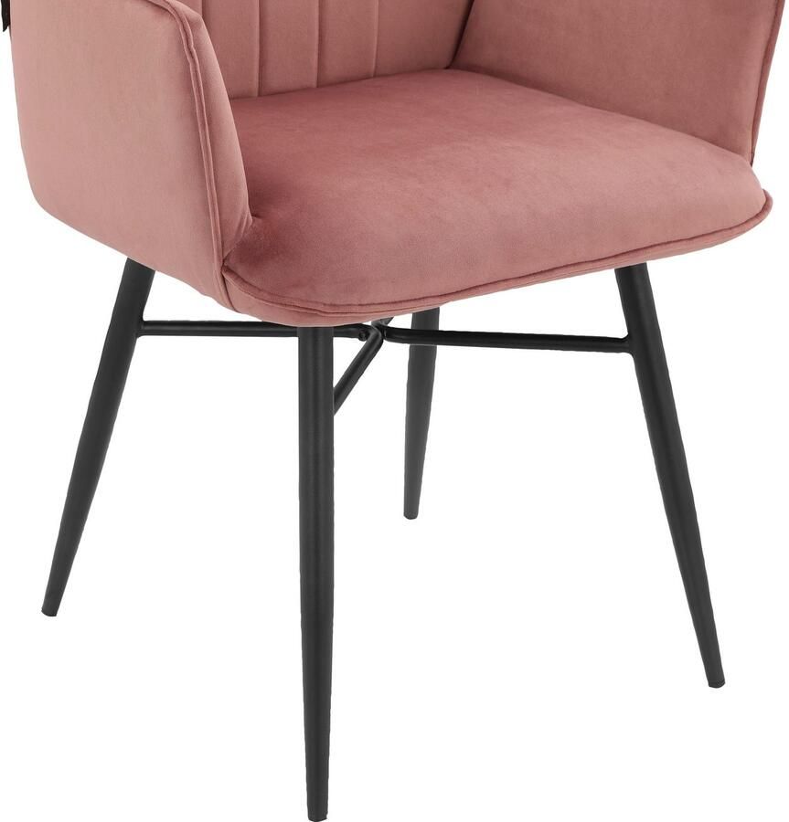 Leonique Eetkamerstoel Hrodwyn Zacht beklede zitting met horizontale naden op de achterkant zithoogte 52 cm (2 stuks) - Foto 6