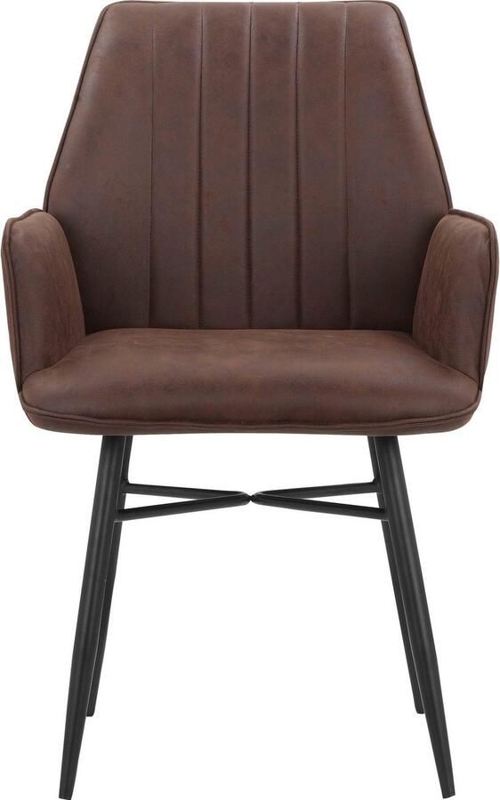 Leonique Eetkamerstoel Hrodwyn Zacht beklede zitting met horizontale naden op de achterkant zithoogte 52 cm (2 stuks) - Foto 8