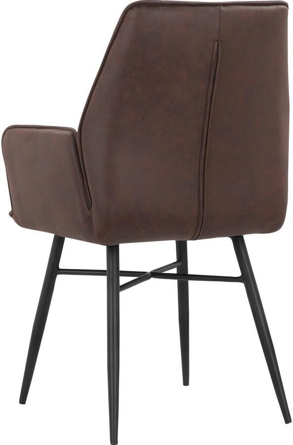 Leonique Eetkamerstoel Hrodwyn Zacht beklede zitting met horizontale naden op de achterkant zithoogte 52 cm (2 stuks) - Foto 6