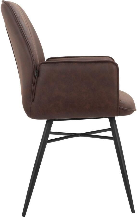 Leonique Eetkamerstoel Hrodwyn Zacht beklede zitting met horizontale naden op de achterkant zithoogte 52 cm (2 stuks) - Foto 7