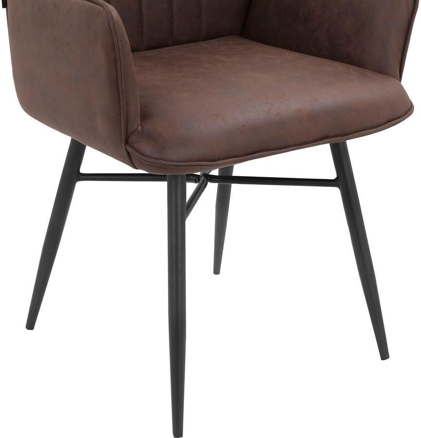 Leonique Eetkamerstoel Hrodwyn Zacht beklede zitting met horizontale naden op de achterkant zithoogte 52 cm (2 stuks) - Foto 4