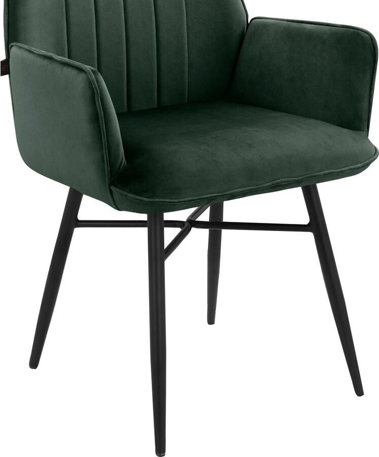 Leonique Eetkamerstoel Hrodwyn Zacht beklede zitting met horizontale naden op de achterkant zithoogte 52 cm (2 stuks) - Foto 4