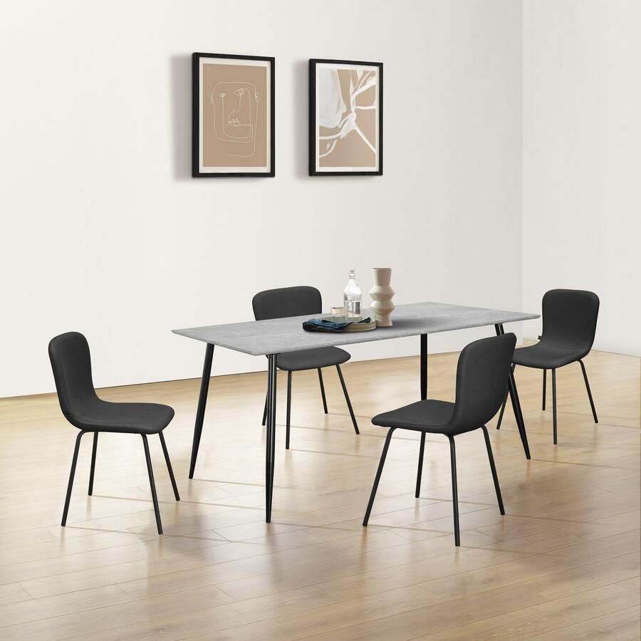 Leonique Eettafel Eadwine Topseller! Tafel keukentafel Frame van metaal in verschillende maten en kleuren (1 stuk)