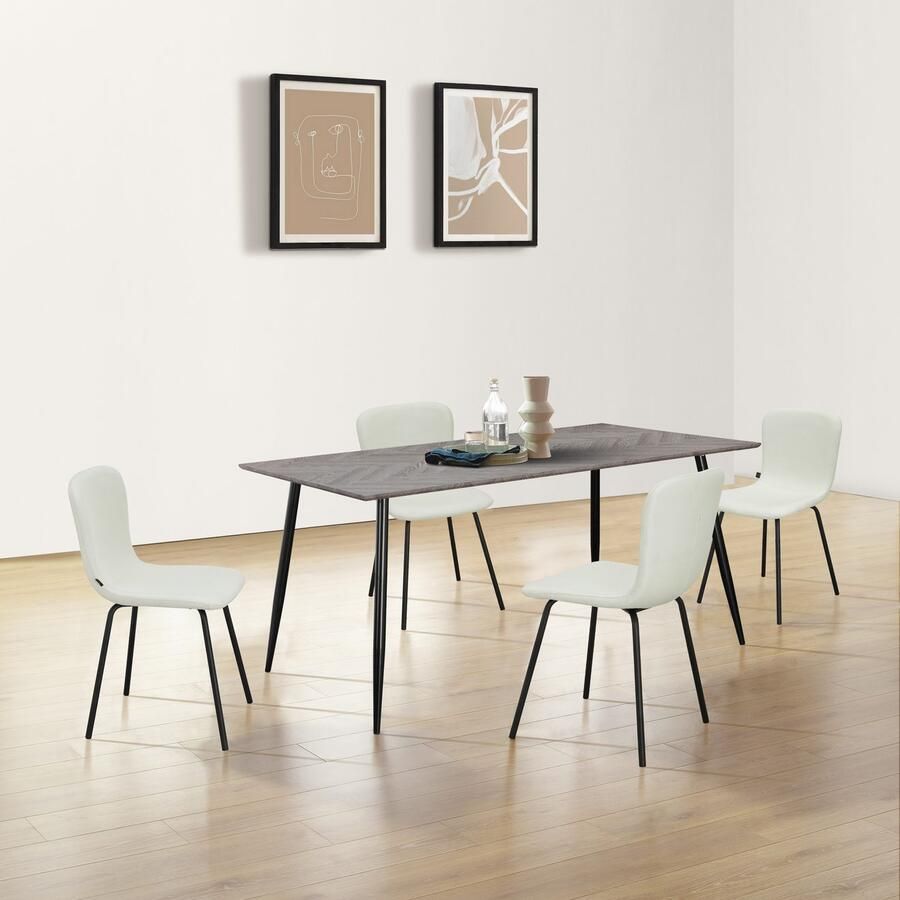 Leonique Eettafel Eadwine Topseller! Frame van metaal verschillende maten en kleuren tafel keukentafel (1 stuk)