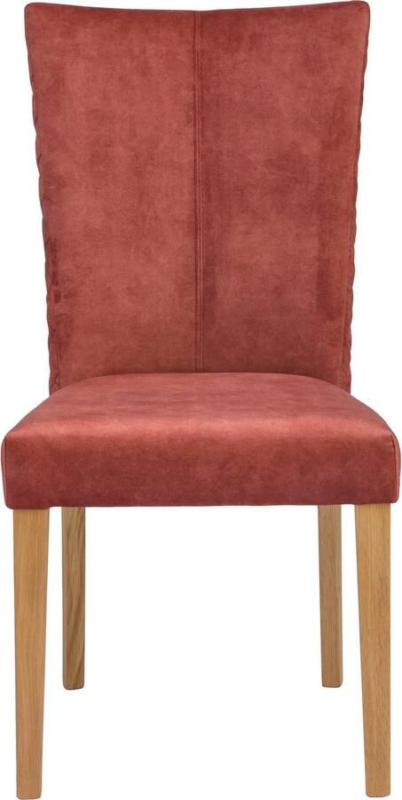 Leonique Eetkamerstoel Vence met ruitstiksel in de rugleuning poten van massief eiken (set 2 stuks) - Foto 5