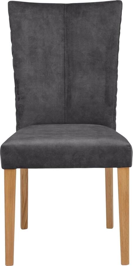 Leonique Eetkamerstoel Vence met ruitstiksel in de rugleuning poten van massief eiken (set 2 stuks) - Foto 5