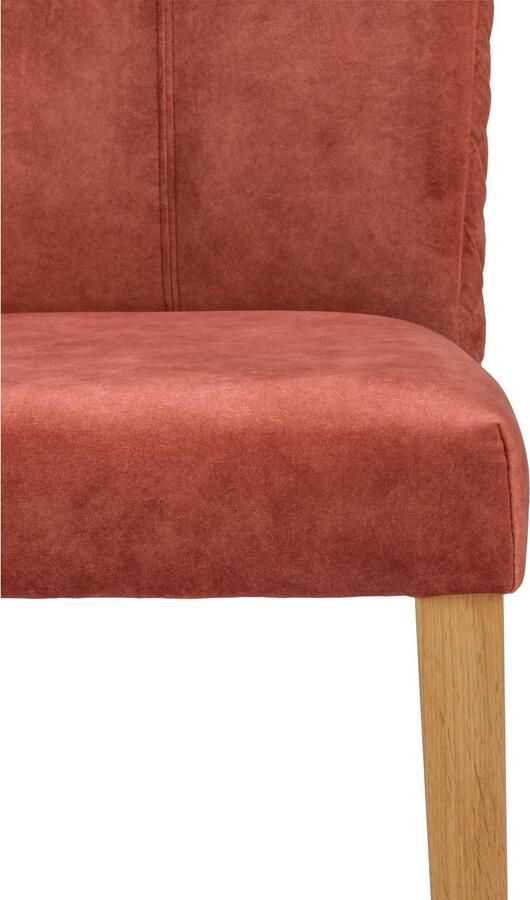 Leonique Eetkamerstoel Vence met ruitstiksel in de rugleuning poten van massief eiken (set 2 stuks) - Foto 3