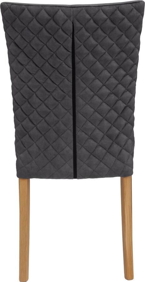 Leonique Eetkamerstoel Vence met ruitstiksel in de rugleuning poten van massief eiken (set 2 stuks) - Foto 4