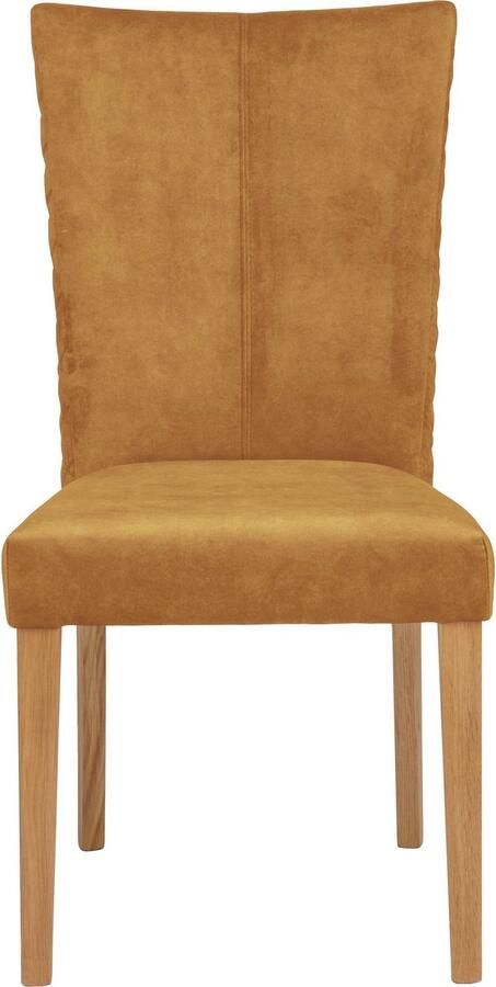 Leonique Eetkamerstoel Vence met ruitstiksel in de rugleuning poten van massief eiken (set 2 stuks) - Foto 5