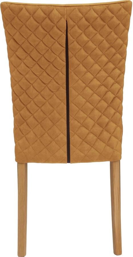 Leonique Eetkamerstoel Vence met ruitstiksel in de rugleuning poten van massief eiken (set 2 stuks) - Foto 4