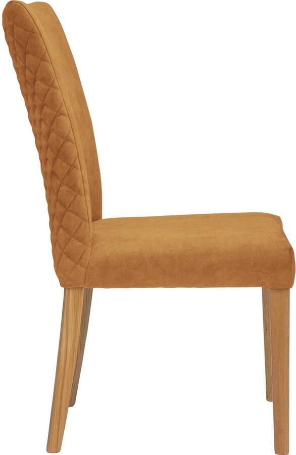 Leonique Eetkamerstoel Vence met ruitstiksel in de rugleuning poten van massief eiken (set 2 stuks) - Foto 2