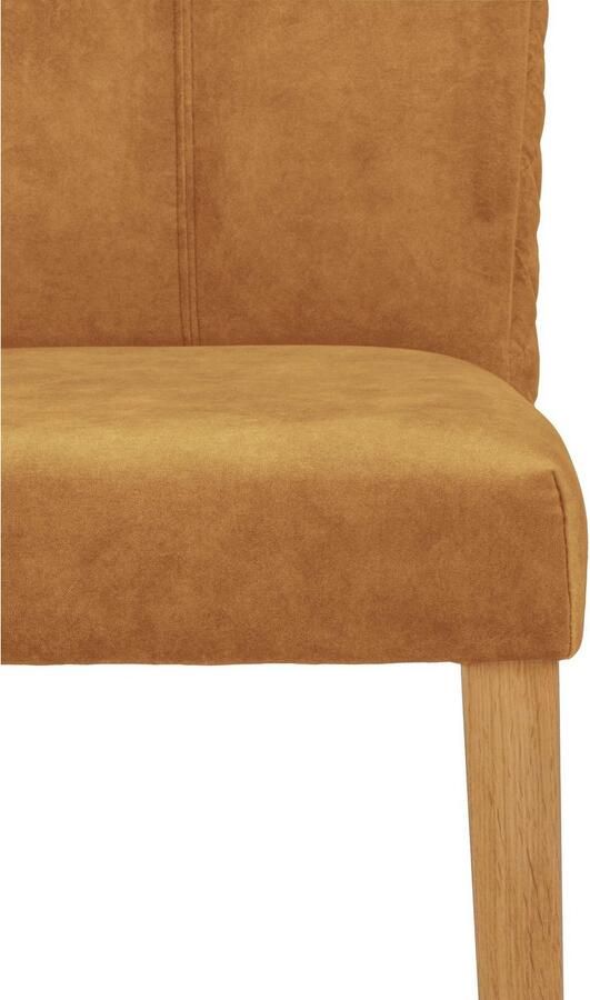 Leonique Eetkamerstoel Vence met ruitstiksel in de rugleuning poten van massief eiken (set 2 stuks) - Foto 3