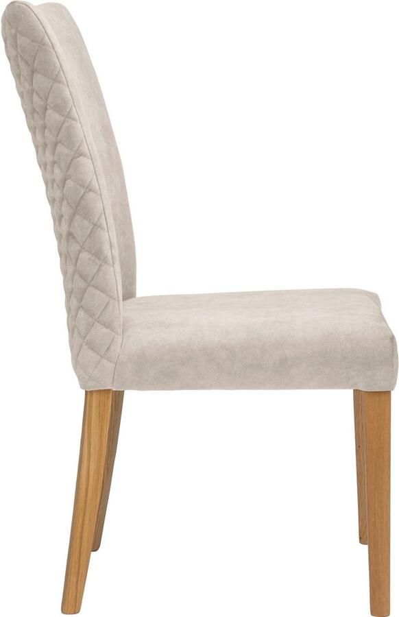 Leonique Eetkamerstoel Vence met ruitstiksel in de rugleuning poten van massief eiken (set 2 stuks) - Foto 2