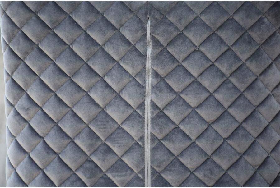 Leonique Stoel met armleuningen Vence met ruitstiksel in de rugleuning poten van eiken in fluwelige look (1 stuk) - Foto 2