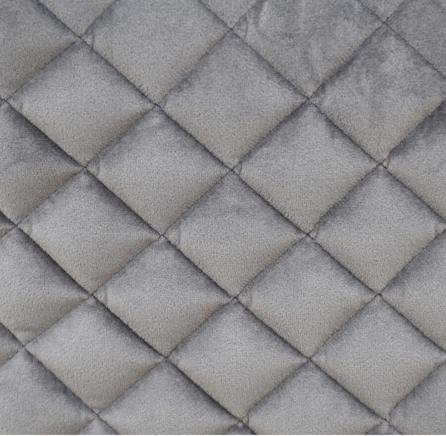 Leonique Stoel met armleuningen Vence met ruitstiksel in de rugleuning poten van eiken in fluwelige look (1 stuk)