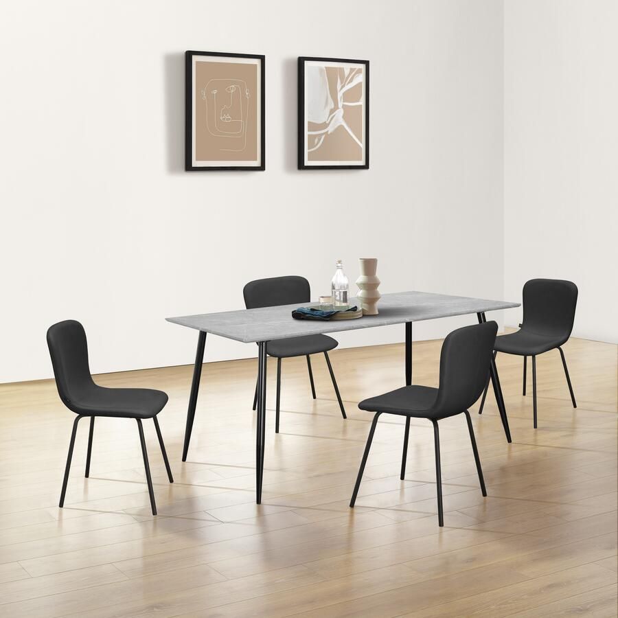 Leonique Eettafel Eadwine Topseller! Frame van metaal verschillende maten en kleuren tafel keukentafel (1 stuk)