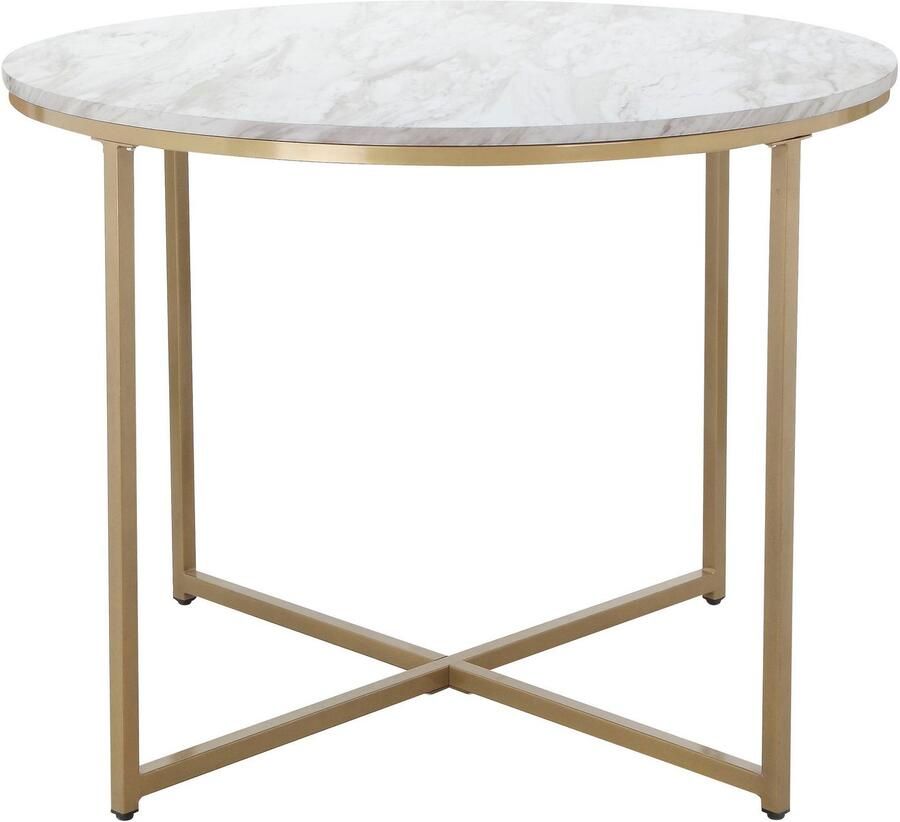 Leonique Eettafel Gondat met tafelblad in marmer-look onderstel van metaal goudkleurig hoogte 76 cm (1 stuk) - Foto 3