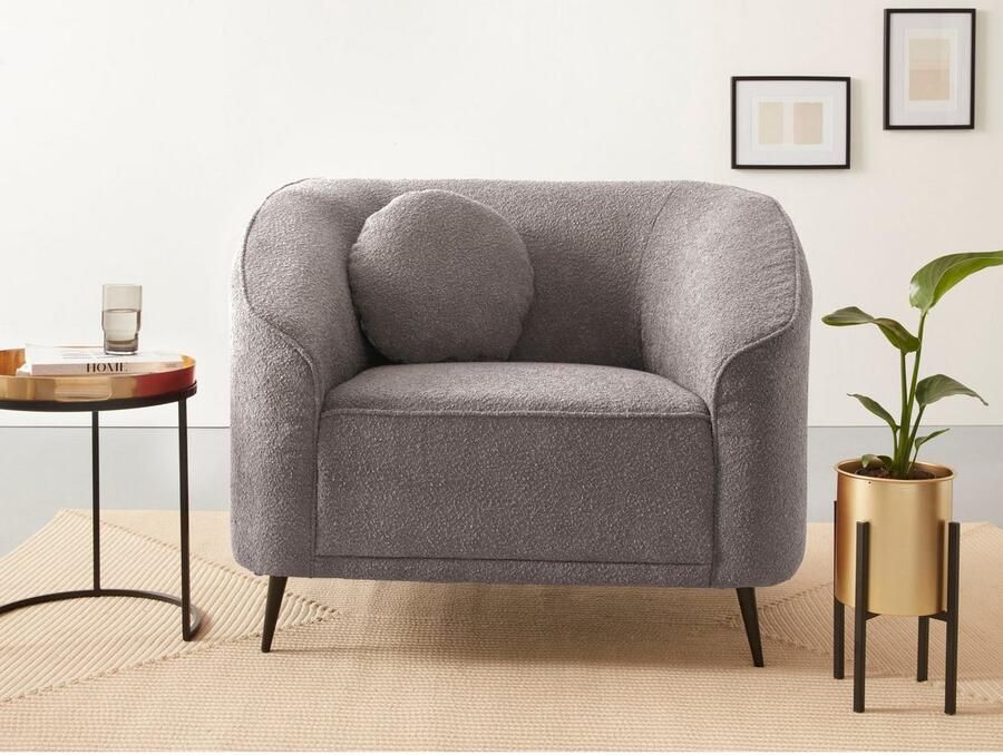 Home affaire Fauteuil Ashly in 3 overtrekvarianten bouclé fluwelige look en zachte structuurstof. - Foto 4