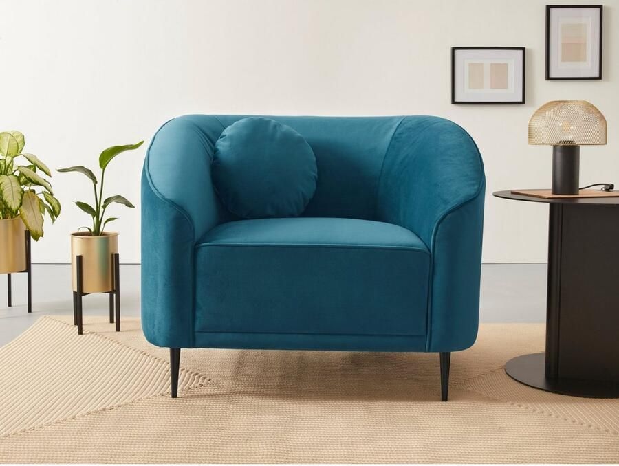 Home affaire Fauteuil Ashly in 3 overtrekvarianten bouclé fluwelige look en zachte structuurstof. - Foto 5