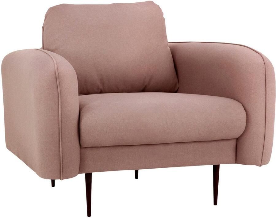 Leonique Fauteuil Skidi met losse rugkussens en opstaande naad boven op de armleuning