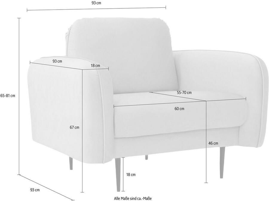 Leonique Fauteuil Skidi met losse rugkussens en opstaande naad boven op de armleuning - Foto 2