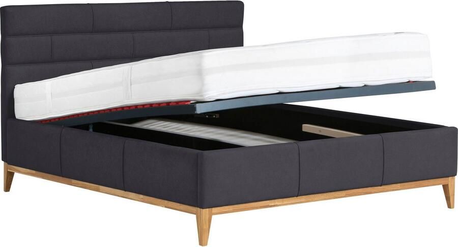Leonique Gestoffeerd bed Balaine met lattenbodem bedkist ook met 7-zones-pocketveringsmatras - Foto 3