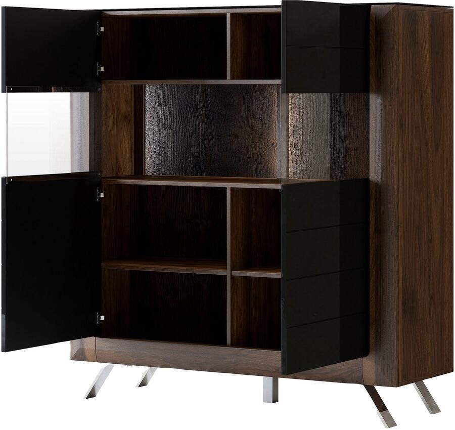 Leonique Highboard Kasai Hoogte 136 5 cm 2 deuren met glasinzet
