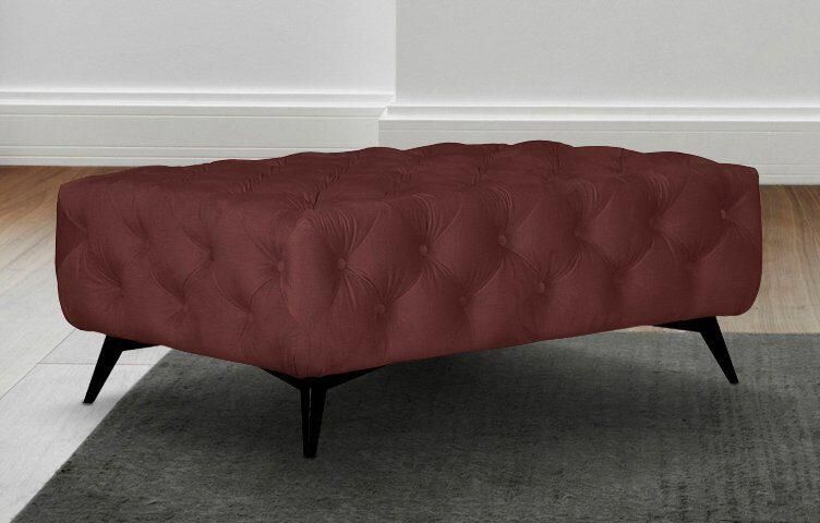 Home affaire Hocker Amaury Chesterfield-look breedte 120 cm kleur van de poten ter keuze - Foto 4