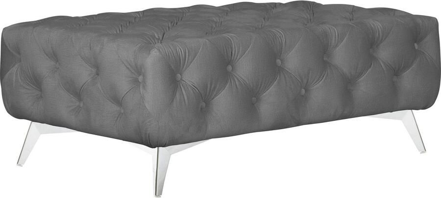 Home affaire Hocker Amaury Chesterfield-look breedte 120 cm kleur van de poten ter keuze - Foto 4