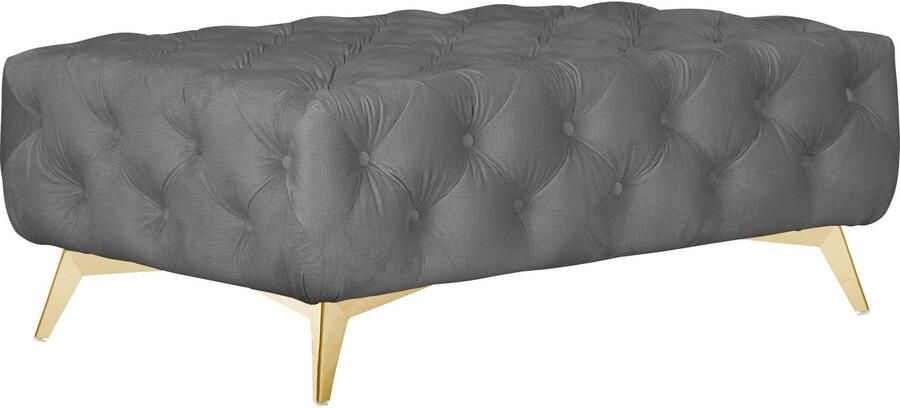 Home affaire Hocker Amaury Chesterfield-look breedte 120 cm kleur van de poten ter keuze - Foto 4